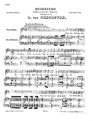 Beethoven's Werke, 246 = Serie 23: Lieder und Gesänge mit Begleitung des Pianoforte. Resignation : [WoO 149]