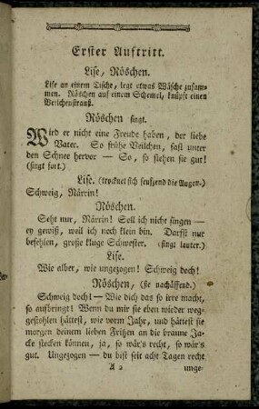 Erster Auftritt. - Sechster Auftritt.