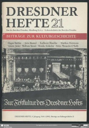 Zur Festkultur des Dresdner Hofes
