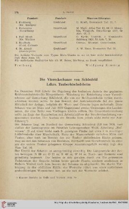 17: Die Viereckschanze von Schönfeld Ldkrs. Tauberbischofsheim