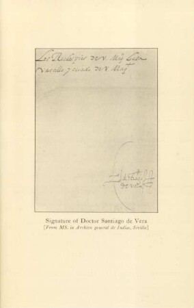 Signature of Doctor Santiago de Vera