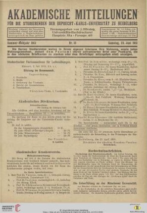Nr. 10 (28. Juni 1913)