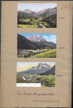 Kolorierte Ansichtskarten: Pragser-Tal. Tirol