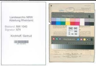 Entnazifizierung Gertrud Kirchhoff , geb. 05.02.1921 (Lehrerin)
