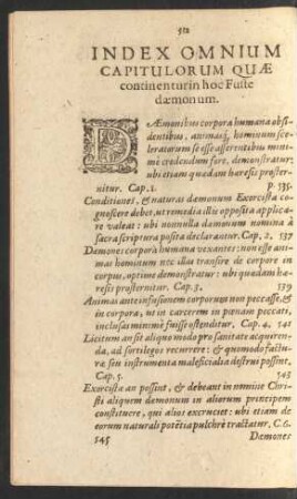 Index Omnium Capitulorum Quae continentur in hoc Fuste daemonum.