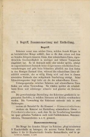 Das Roheisen mit besonderer Berücksichtigung seiner Verwendung für die Eisengiesserei : für Studium und Praxis bearbeitet