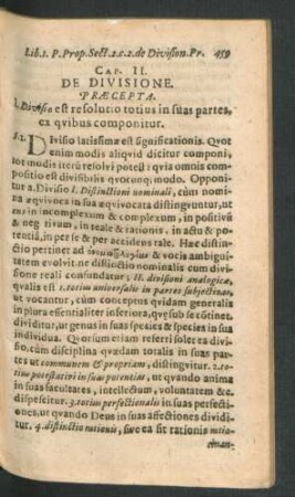 Cap. II. De Divisione.