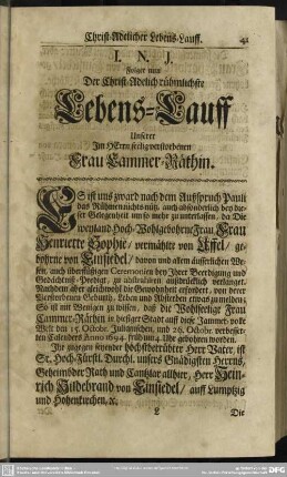 Lebenslauf : Lebens-Lauff