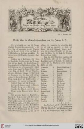 Vereinsmitteilungen Nr. 5 (Februar 1886)