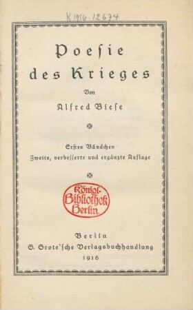 Poesie des Krieges