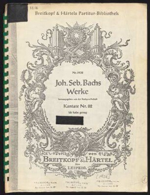Kantate Nr. 82 : Ich habe genug