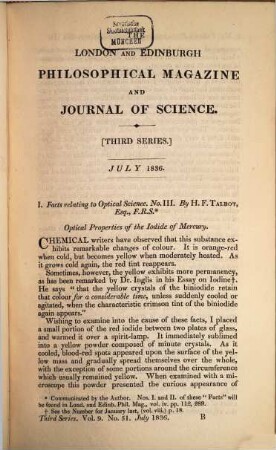 The London and Edinburgh philosophical magazine and journal of science. 9, 9. 1836