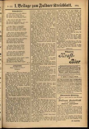 Zweite Ausgabe vom Samstag, den 22. Dezember 1894.