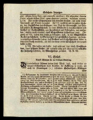 VI. Stück. Danck-Müntzen für des Königes Genesung.