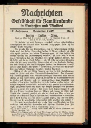 12. Jahrgang, Nr. 4, Dezember 1937
