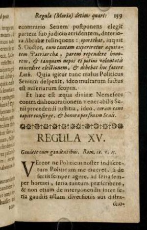 159-167, Regula XV. Gaudete cum gaudentibus.