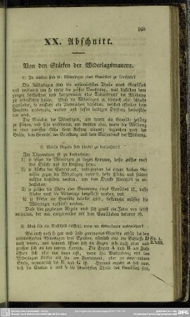XX. Abschnitt. Von den Stärken der Widerlagsmauern