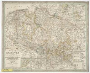 Karte von dem Königreich Hannover und angrenzenden Herrschaften, 1:750 000, Lithographie, 1843