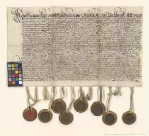 Altmärkische und prignitzsche Städte verschreiben sich Julius Peters zu Tylsen über 500 Taler.