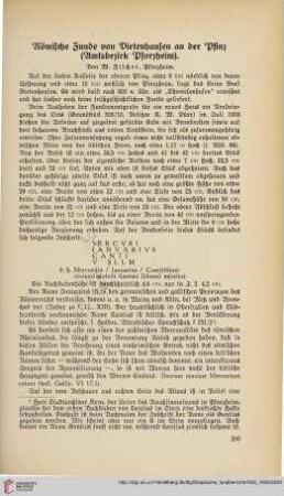 3: Römische Funde von Dietenhausen an der Pfinz (Amtsbezirk Pforzheim)