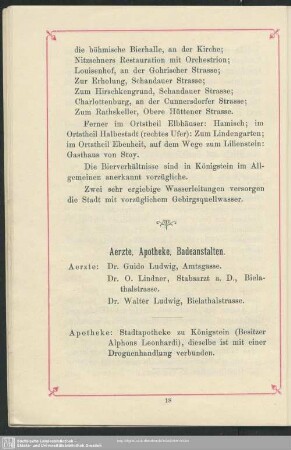 Aerzte, Apotheke, Badeanstalten