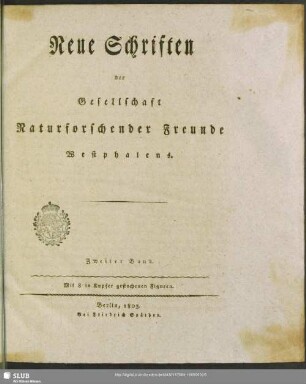 2.1805: Neue Schriften der Gesellschaft Naturforschender Freunde Westphalens