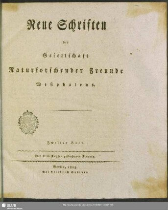 2.1805: Neue Schriften der Gesellschaft Naturforschender Freunde Westphalens