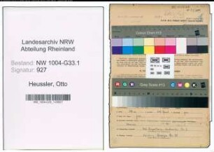 Entnazifizierung Otto Heussler , geb. 22.12.1888 (Studienrat)