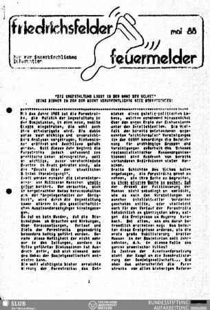 1988,Mai: Friedrichsfelder Feuermelder