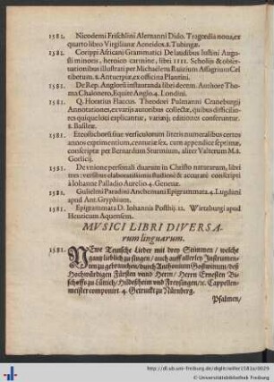 Mvsici Libri Diversarum linguarum.