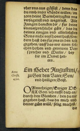 Ein Gebet Augustini/ zu Gott dem Vater/ Son/ und heiligen Geist.