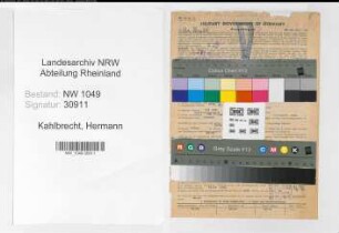 Entnazifizierung Hermann Kahlbrecht , geb. 25.06.1896 (Haendler)