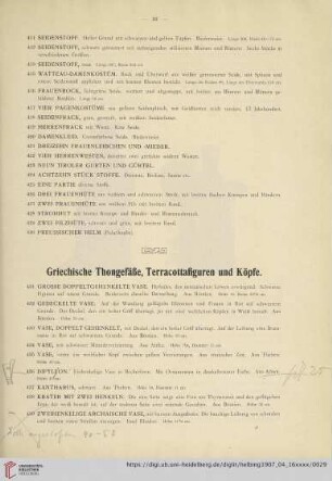 Griechische Thongefäße, Terracottafiguren und Köpfe (Nr. 431-487)