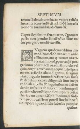 Caput Septimum fen quartae, Quonam pacto corrigendus sit affectus illius cuius purgatio modum excessit.