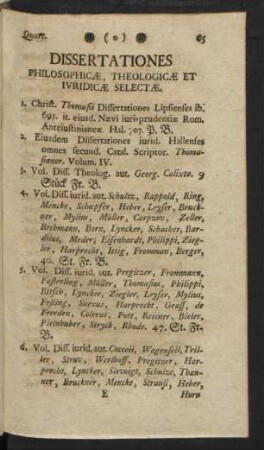 Dissertationes Philosophicae, Theologicae Et Iuridicqae Selectae.