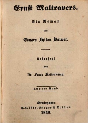 Ernst Maltravers : ein Roman, 2