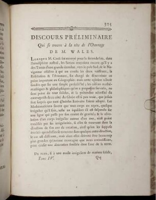 Discours Préliminaire
