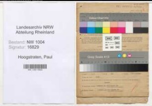 Entnazifizierung Paul Van Hoogstraten , geb. 10.11.1896 (Angestellter)