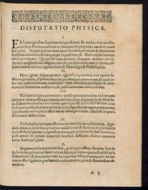 Disputatio Physica.