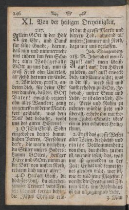 XI. Von der heiligen Dreyeinigkeit