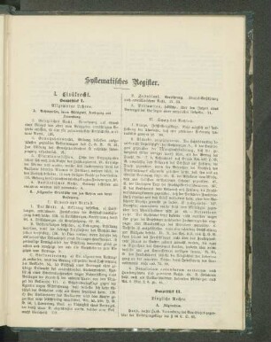 Systematisches Register.