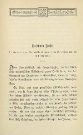 Vierzehntes Kapitel. Lieutnant von Saint-Paul und seine Beziehungen zu Scherenberg