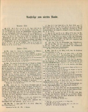 Nachträge zum vierten Bande.