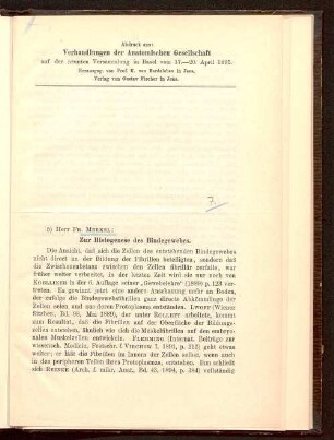 Zur Histogenese des Bindegewebes