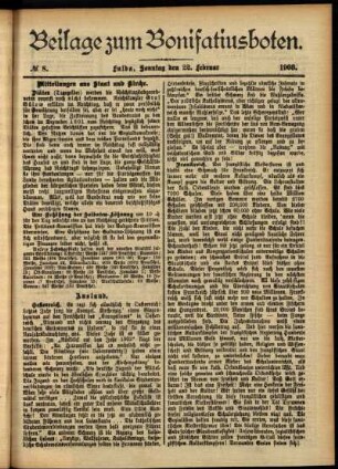 Zweite Ausgabe vom Sonntag, den 22. Februar 1903.