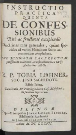 5: De Confessionibus Rite ac fructuose excipiendis