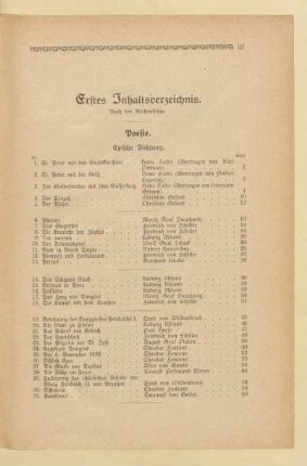 Erstes Inhaltsverzeichnis
