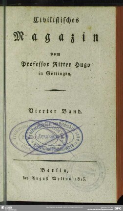 4.1812/13(1815): Civilistisches Magazin