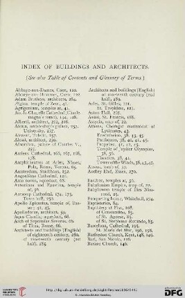 Index of buildings and architects