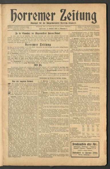 Titelseite einer Zeitung